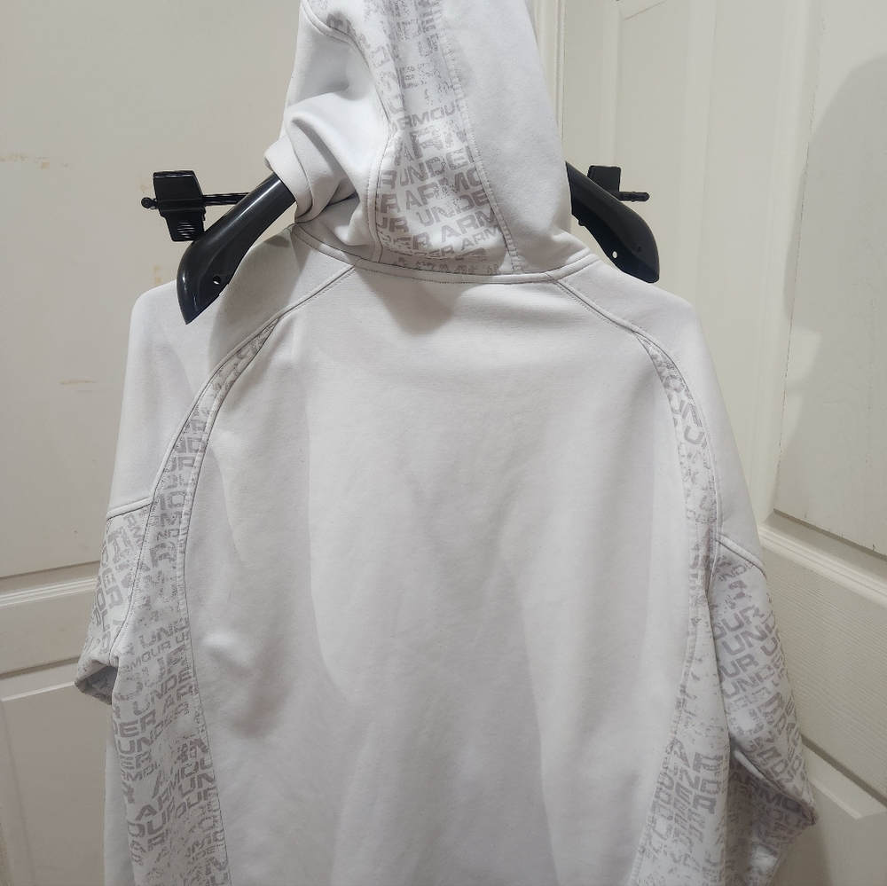 Under Armour White Zip-Up Hoodie Size XL - Picture 9 of 10